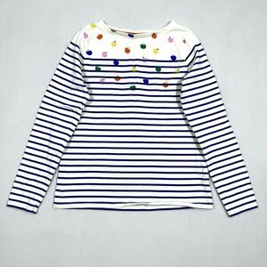 Mini Boden Top Girls 13‎ 14 Mixed Print Breton Shirt Apples Striped Long Sleeve